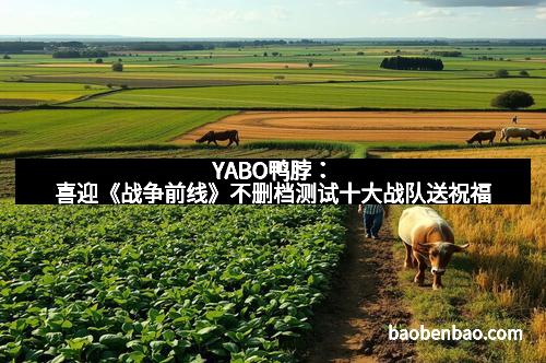 YABO鸭脖：喜迎《战争前线》不删档测试十大战队送祝福